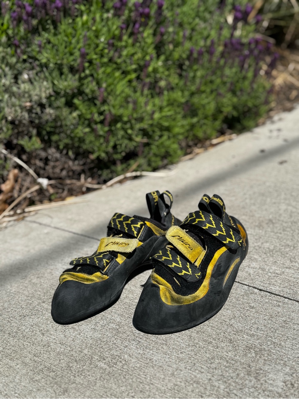 La Sportiva Black and Yellow Men's Athletic Climbing Shoes